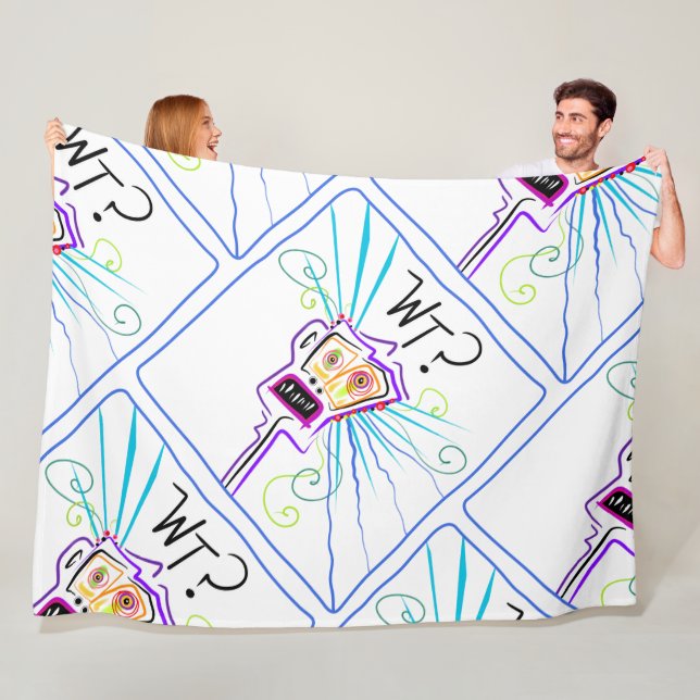 WT? WHAT THE ?? EMOJI Meemogie Fleece Blanket (In Situ)