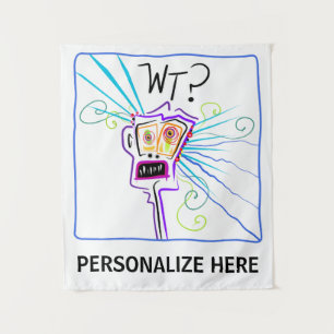 WT? WHAT THE ?? EMOJI Meemogie Tapestry