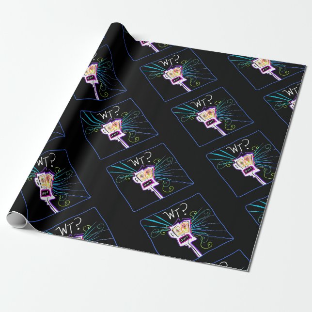 WT? - WHAT THE ?? EMOJI Meemogie Wrapping Paper (Unrolled)