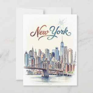 wtare colour new york  postcard