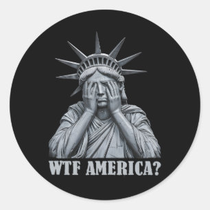 Wtf America Anti-trump Political And Democracy 1 Classic Round Sticker