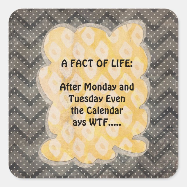 WTF Fun Facts Square Sticker (Front)