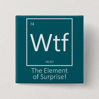 Wtf Funny, Periodic Table Style 15 Cm Square Badge