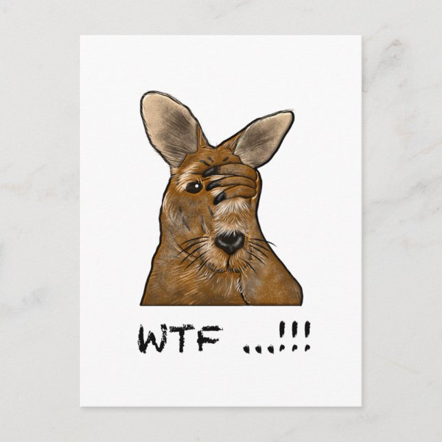 WTF Skippy! Funny Kangaroo Gifts and accessories Postcard (Front)