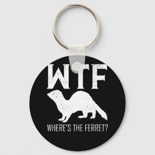 WTF Where's The Ferret Animal Gift Key Ring
