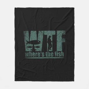 WTF Wheres The Fish Fleece Blanket