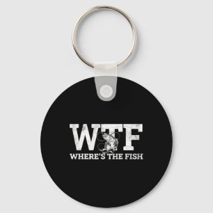 Wtf - Where's The Fish Funny Fishing Gift Key Ring