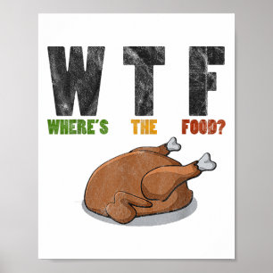 Wtf Wheres The Food- Funny Joke Thanksgiving  Poster