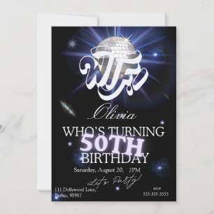 WTF Who’s Turning 50 Funny 50th Birthday Sarcastic Invitation