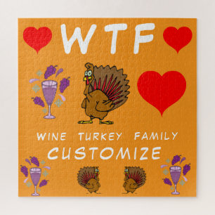 WTF Wine Turkey Family Thunder_Cove Jigsaw Puzzle