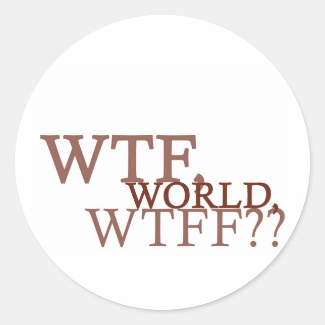 WTF World Classic Round Sticker (Front)