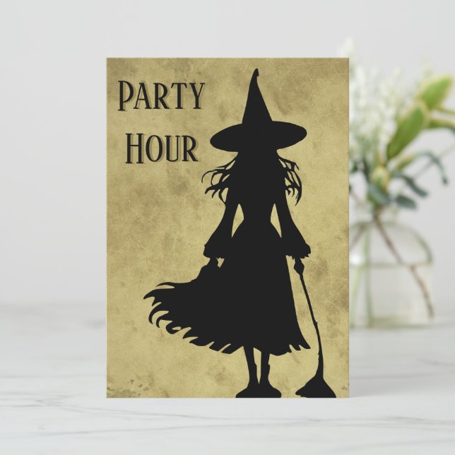 Wtichy Halloween Party Invitation (Standing Front)