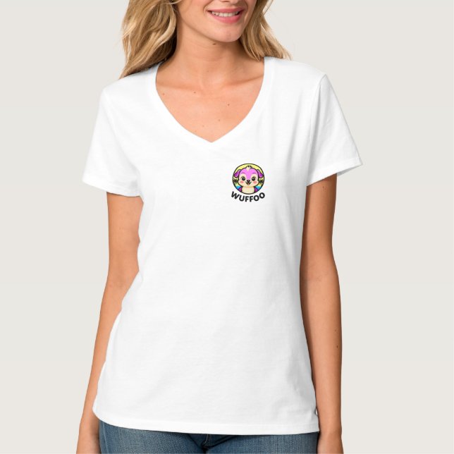 Wuffoo Adventures Cute Kawaii Puppy animation logo T-Shirt (Front)