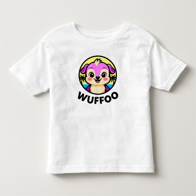 Wuffoo Adventures Cute Kawaii Puppy animation logo Toddler T-Shirt (Front)