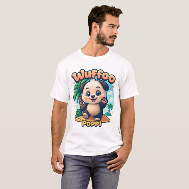 Wuffoo Poppi Cute Kawaii Puppy Tropical Island T-Shirt (Front Full)