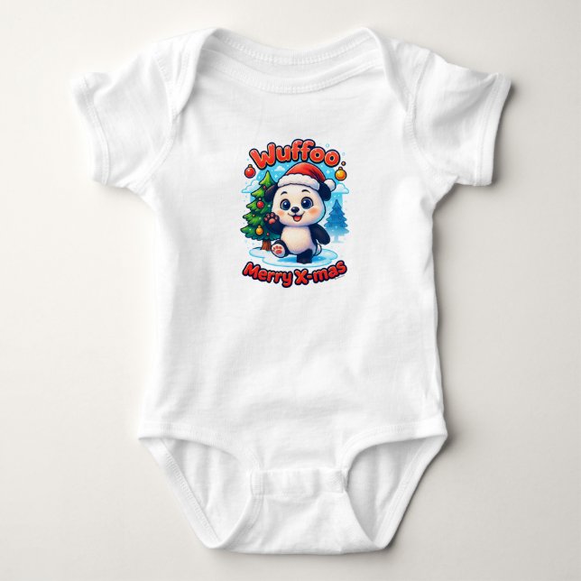 Wuffoo Poppi Merry X-mas Kawaii 3D Holiday Baby Bodysuit (Front)