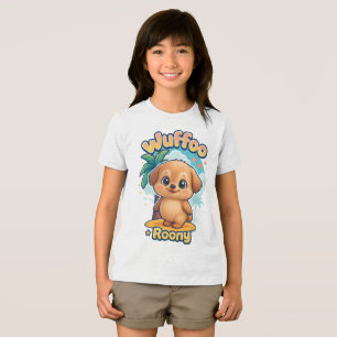 Wuffoo Roony Cute Kawaii Puppy Tropical Island  Tri-Blend Shirt