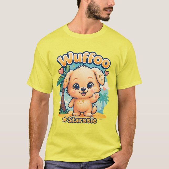 Wuffoo Starssie Kawaii Puppy Tropical Island tee (Front)