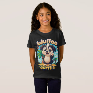Wuffoo Surffie Cute Kawaii Puppy Tropical Island  T-Shirt