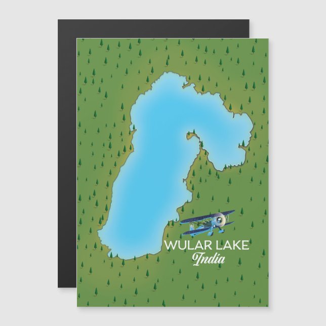 Wular Lake India map (Front/Back)