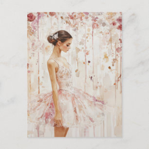 Wunderschöne Aquarell Ballerina im Tutu  Postcard