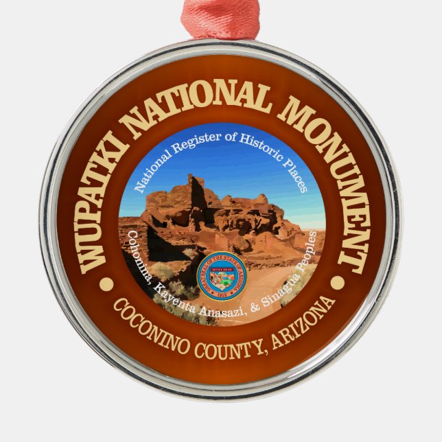 Wupatki National Monument Metal Tree Decoration (Front)