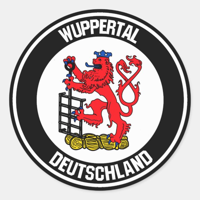 Wuppertal Round Emblem Classic Round Sticker (Front)