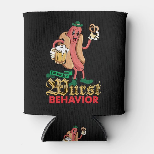Wurst Behaviour Oktoberfest Beer Lover Can Cooler (Front)