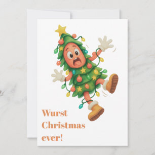Wurst Christmas ever! Funny personalised Salami Holiday Card