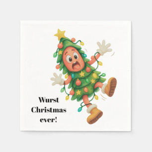 Wurst Christmas ever! Funny  Salami  Napkin