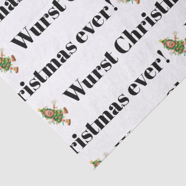 Wurst Christmas ever! Funny  Salami  Tissue Paper (Detail)