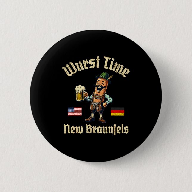 Wurst Time Wurst Fest German Beer Festival New Bra 6 Cm Round Badge (Front)