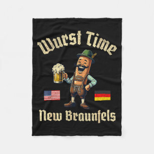 Wurst Time Wurst Fest German Beer Festival New Bra Fleece Blanket