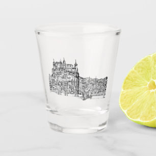 Würzburg Bavaria Cityscape Minimalist Line Art Shot Glass