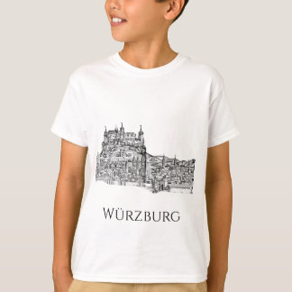 Würzburg Bavaria Cityscape Minimalist Line Art T-Shirt