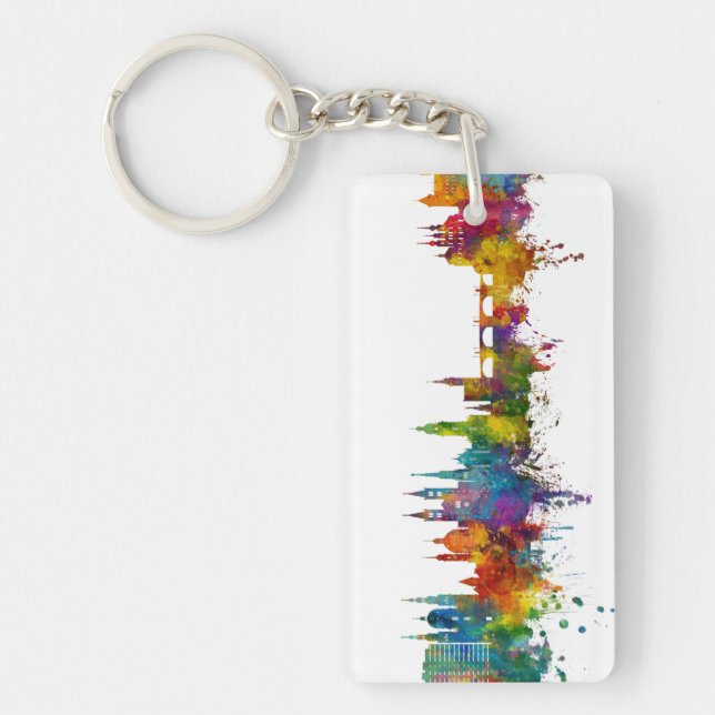 Würzburg Germany Skyline Key Ring (Front)