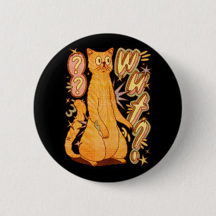 Wut? / An Orange Cat Illustration 6 Cm Round Badge