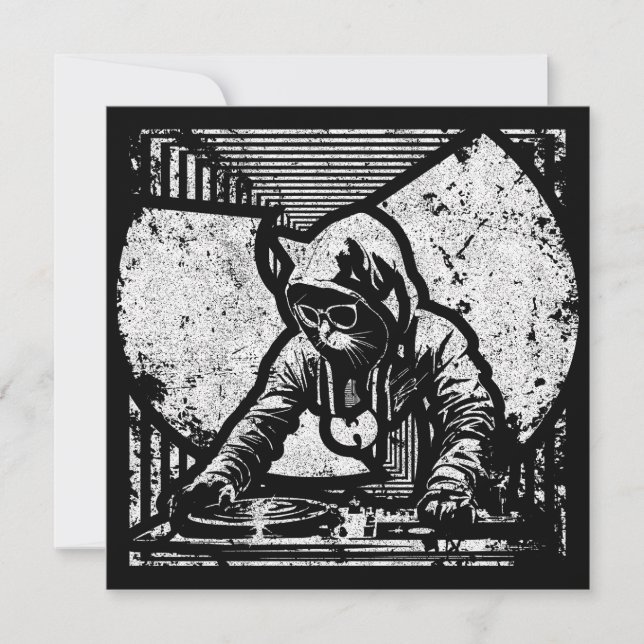 Wutang Cat DJ Style Invitation (Front)
