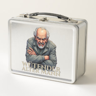 Wütender Alter Mann – Cartoon-Illustration Metal Lunch Box