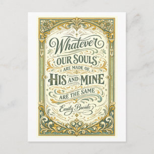 Wuthering Heights Bronte Quote Postcard