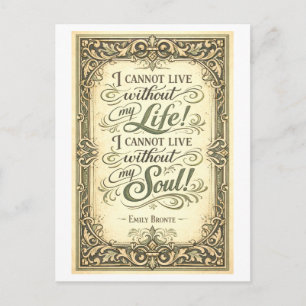 Wuthering Heights Bronte Quote Postcard