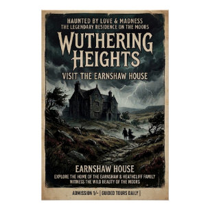 Wuthering Heights Gothic Moorland Vintage Travel Poster