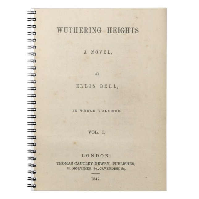 Wuthering Heights Original 1847 Book Cover (Front)