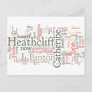 Wuthering Heights Word Cloud Postcard