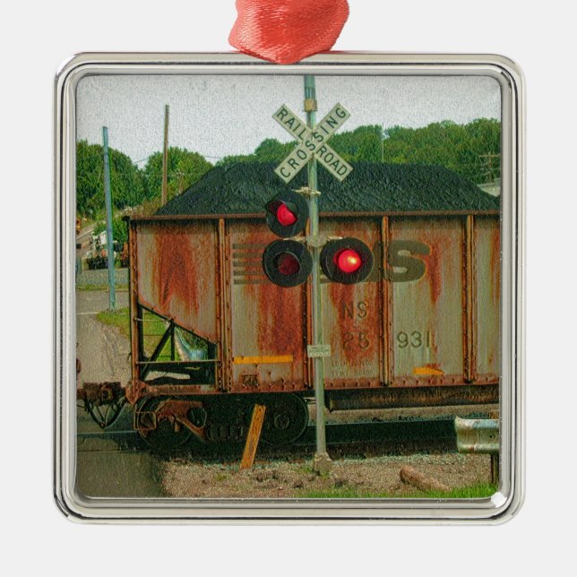 WV Coal Train Metal Tree Decoration (Front)