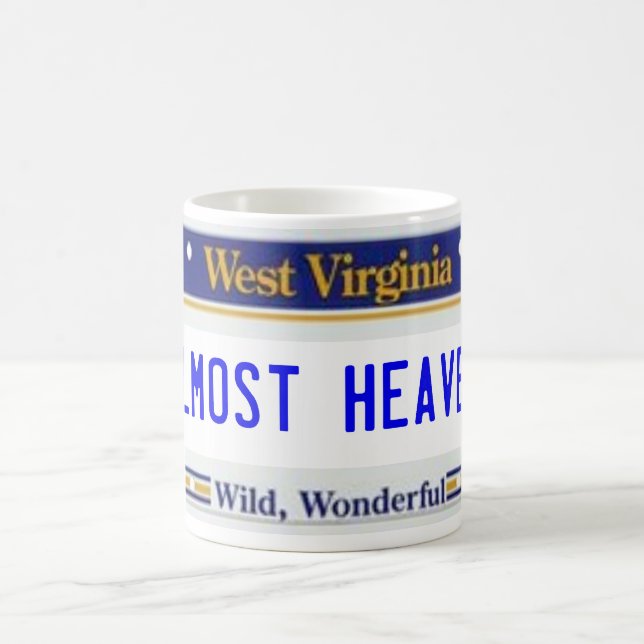 WV LICENSE PLATE ALMOST HEAVEN MUG (Center)