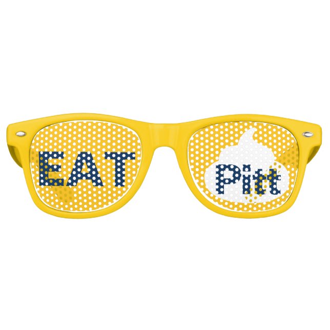 WVU Eat it PITT Sunglasses for Gameday - GOLD (Front)