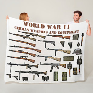 WW11 GERMAN WEAPONS and EQUIPMENT Fleece Blanket