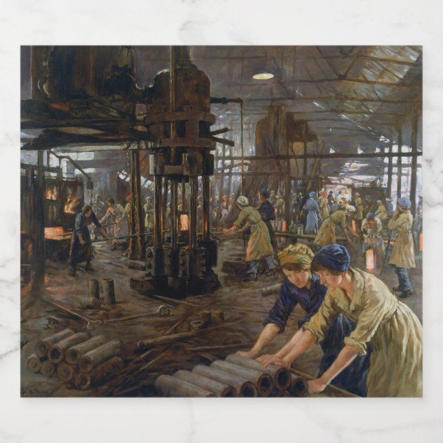 WW1 1918 Women Working at a Munitions a Factory  Beer Bottle Label (Single Label)