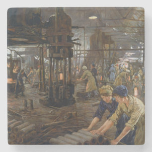 WW1 1918 Women Working at a Munitions a Factory Stone Coaster